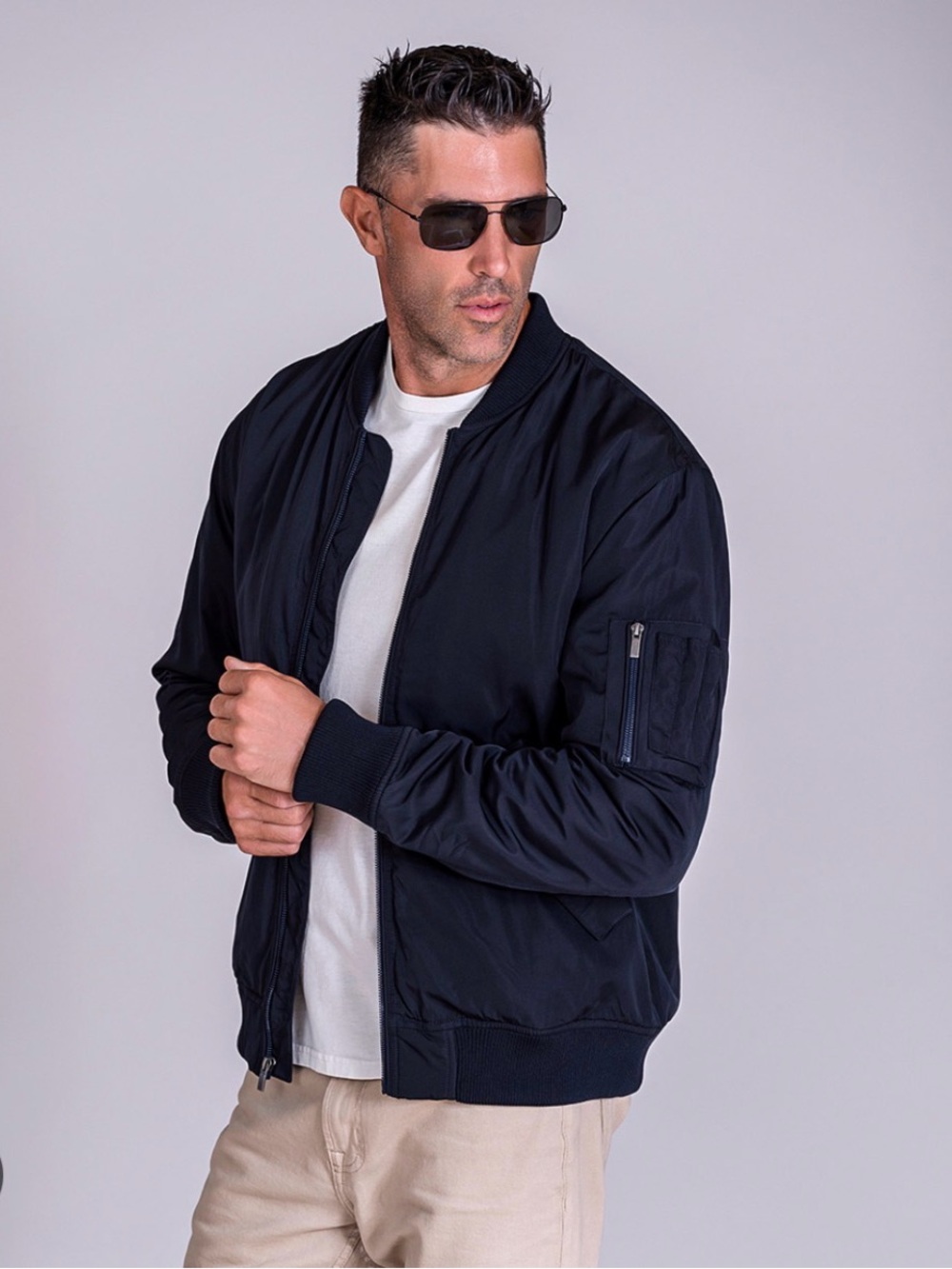 Hollister Iconic Bomber Jacket | Navy Blue | Size XLArge